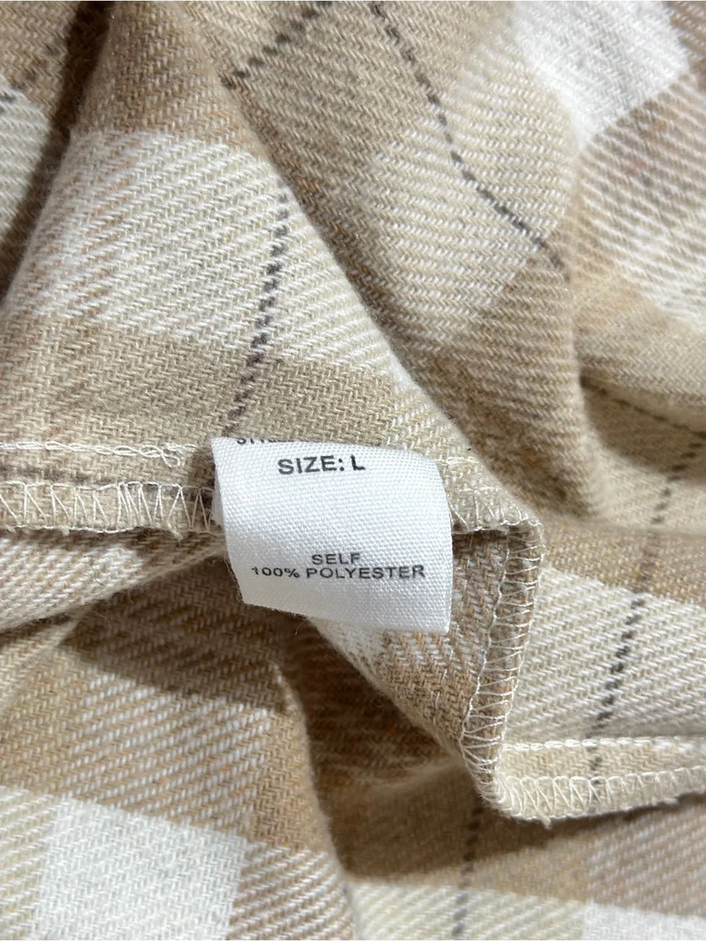Altar'd State Beige Plaid Utility Shacket